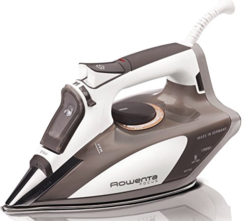 Rowenta 1700-Watt Micro Steam Iron Stainless Steel Soleplate with Auto-Off, 400-Hole, Brown, DW5080