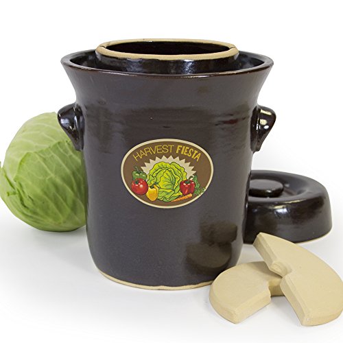 TSM Products 31040 Harvest Fiesta Fermentation Pot with Stone Weight, 5-Liter