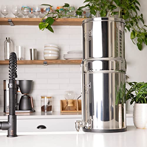 Imperial Berkey Gravity-Fed Water Filter System with 2 Black Berkey Elements Plus Deluxe 13" Stainless Steel Berkey Water View Spigot Imperial Berkey Gravity-Fed Water Filter System with 2 Black Berkey Elements Plus Deluxe 13" Stainless Steel Berkey Water View Spigot