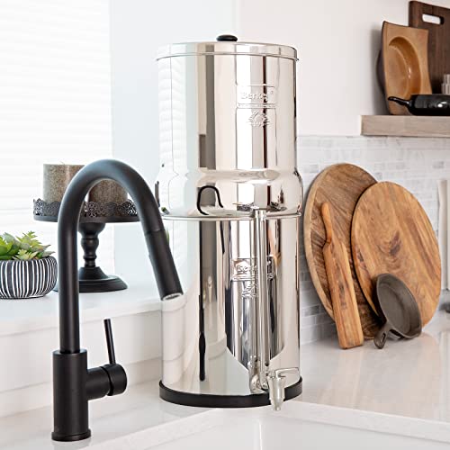 Royal Berkey Gravity-Fed Water Filter System with 2 Black Berkey Elements Plus Deluxe 10" Stainless Steel Berkey Water View Spigot Royal Berkey Gravity-Fed Water Filter System with 2 Black Berkey Elements Plus Deluxe 10" Stainless Steel Berkey Water View Spigot